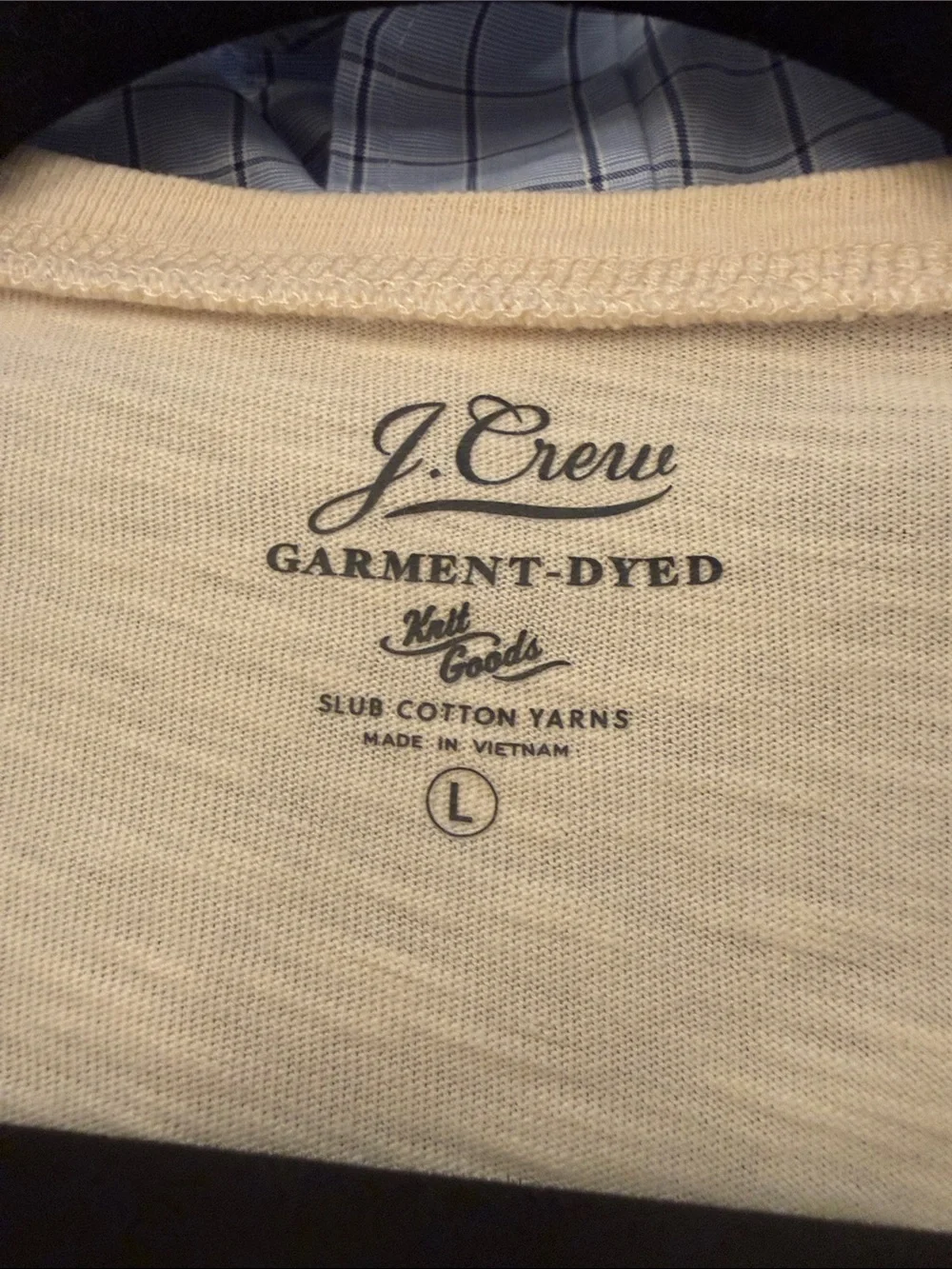 J. Crew Short Sleeve Henley in Creamy Beige